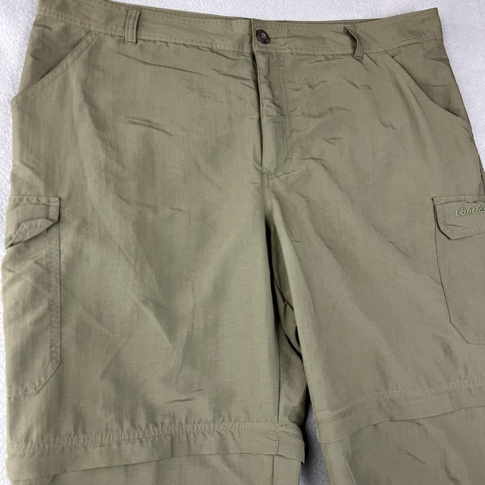 Cabelas Convertible Cargo Pant Shorts‎ Mens 40x32 Hunter Green Pockets Outdoors